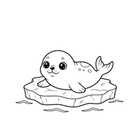 Adorabile Cucciolo di Foca su Iceberg