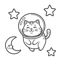 Gatto Astronauta Felice nello Spazio