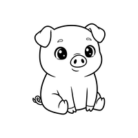 Adorabile Maialino Seduto