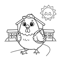 Poule Joyeuse Va à l'École