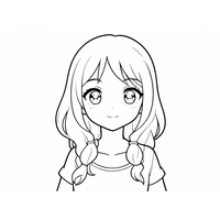 Cute Anime Girl with Pigtails