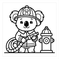 Firefighter Koala and Fire Hydrant