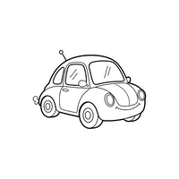 Lächelndes kleines Auto-Abenteuer