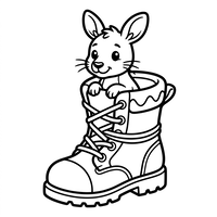 Schattig konijntje in een wandelschoen