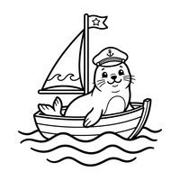La Foca Capitán en un Velero