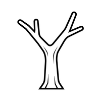 Tronco de Árbol Desnudo con Ramas