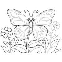 Wesoły Motyl na Kwiecie w Ogrodzie