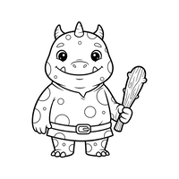 Monstro pré-histórico fofo com taco