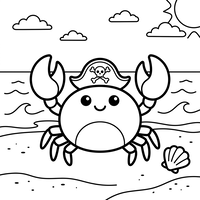 Piratenkrab op het Strand