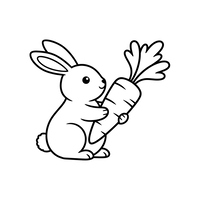 Süßer Hase Hält eine Karotte