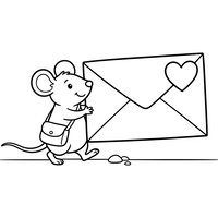 Souris Livrant une Lettre d'Amour