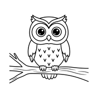 Cute Owl on a Branch