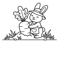 Glad Kanin med en Kæmpe Gulerod