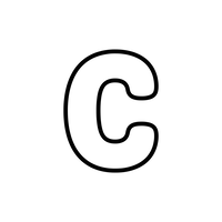 Uppercase Letter C Bubble Style