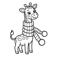 Girafă Drăguță cu Fular de Iarnă