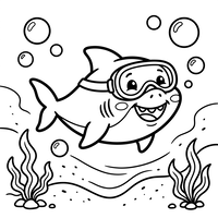 Requin plongeur heureux