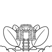 Elevated Bamboo Hut with Rope Ladder