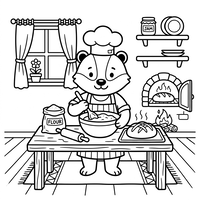 Mignon Ours Boulanger dans la Cuisine