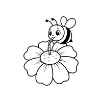 Glad Bi Drikker fra en Blomst