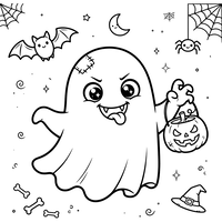 Sött Halloween-spöke och vänner