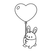 Kelinci Lucu dengan Balon Hati