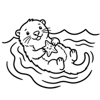 Blije Zeeotter met Zeester