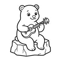 Musical Bear on a Rock