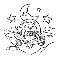 Hamster-astronaut på månen