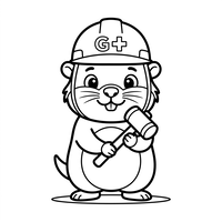 Castor Construtor com Capacete