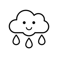 Happy Cloud with Raindrops