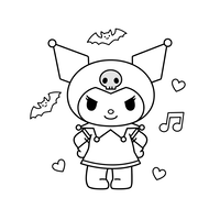 Personaje Kuromi, Murciélagos y Corazones