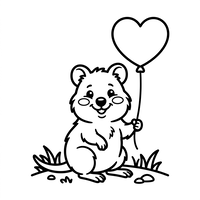 Mignon Hamster avec Ballon Cœur