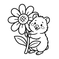 Schattige Hamster met een Reusachtige Bloem