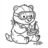 Oso Artesano Construyendo un Velero