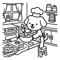 Cachorrinho Chef Assando Biscoitos
