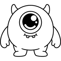 Mostro Carino Con Un Occhio Solo