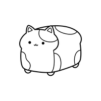 Kawaii Brotlaib-Katze mit Flecken