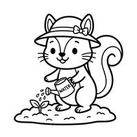 Gärtner-Eichhörnchen mit Sonnenhut