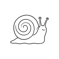 Glad snegl med spiralskjell