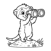Hurón curioso con prismáticos