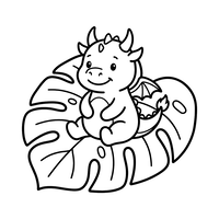 Baby-Drache auf einem tropischen Blatt