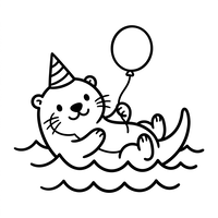Feestotter die in het water drijft