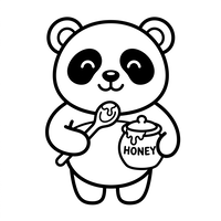 Panda Lucu dengan Pot Madu