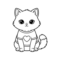 Gatto Carino con Maglietta a Cuore
