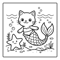 Linda Gata Sirena Bajo el Mar