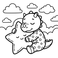 Bebé Dragón y Estrella Durmiendo