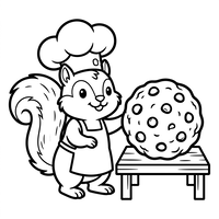 Scoiattolo Chef con Cookie Gigante