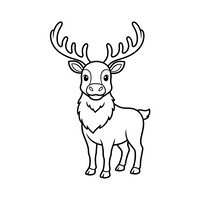 Cute Cartoon Reindeer Standing