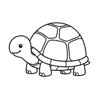 Vriendelijke Schildpad om te Kleuren