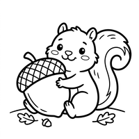Mignon Écureuil avec Gland Géant